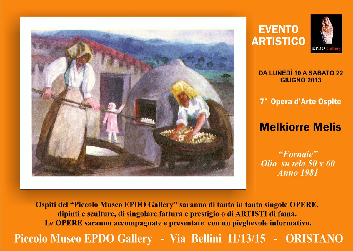 Melkiorre Melis- Museo EPDO Gallery - Via Bellini 15 ORISTANO
